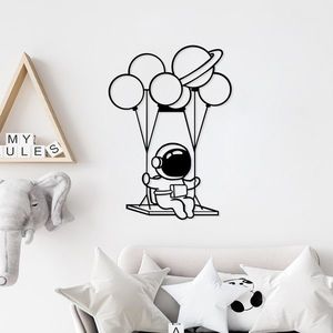 Nástěnná kovová dekorace Astronaut 1 černá vyobraziť