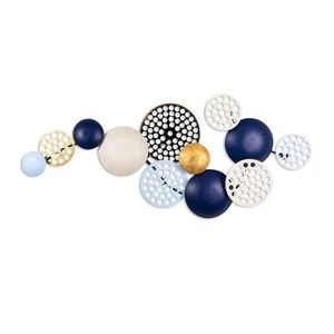 Nástěnná kovová dekorace AURORA 95 cm modrá/bílá vyobraziť