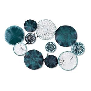 Nástěnná kovová dekorace CHARM modrá/bílá vyobraziť