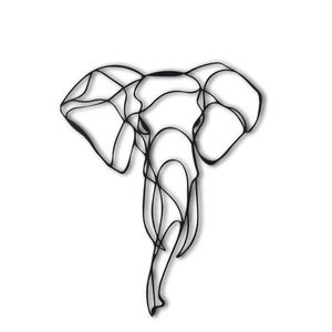 Nástěnná kovová dekorace ELEPHANT III černá vyobraziť