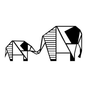 Nástěnná kovová dekorace ELEPHANT IV černá vyobraziť