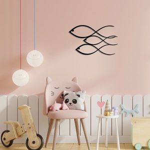 Nástěnná kovová dekorace Fish černá vyobraziť