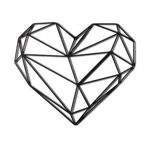 Nástěnná kovová dekorace HEART černá vyobraziť