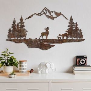 Nástěnná kovová dekorace Rusty Landscape 1 vícebarevná vyobraziť