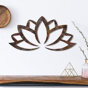 Nástěnná kovová dekorace Rusty Lotus vícebarevná vyobraziť