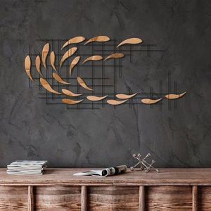 Nástěnná kovová dekorace Sheen 2 zlatá/černá vyobraziť