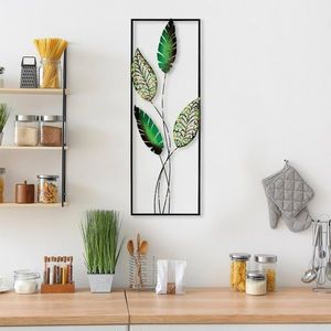 Nástěnná kovová dekorace Timeyi 3 zelená/černá vyobraziť