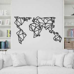 Nástěnná kovová dekorace World Map Metal Decor 4 černá vyobraziť