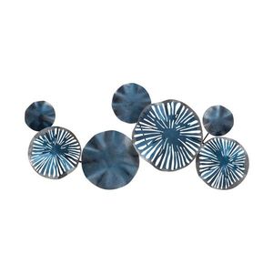 Nástenná kovová dekorácia Astrid 79x35 cm modrá vyobraziť