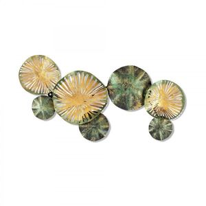 Nástenná kovová dekorácia Astrid II 74x38 cm zlatá/zelená vyobraziť