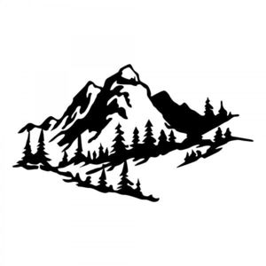 Nástenná kovová dekorácia Hory 47x40 cm čierna vyobraziť