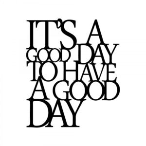 Nástenná kovová dekorácia Nápis 70x61 cm čierna vyobraziť