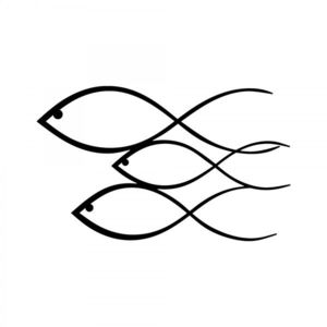 Nástenná kovová dekorácia Ryby 50x30 cm čierna vyobraziť