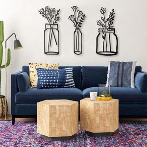 Nástenná kovová dekorácia Vázy čierna vyobraziť