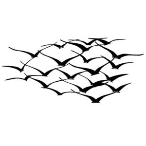 Nástenná kovová dekorácia Vtáci 120x55 cm čierna vyobraziť