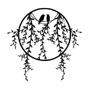 Nástenná kovová dekorácia Vtáčiky 45x44 cm čierna vyobraziť