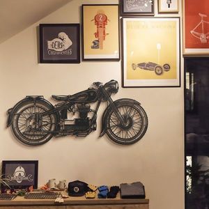 Nástěnná kovová konstrukce Cafe Racer černá vyobraziť