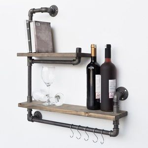 Nástenná polica BoruRaf XIX čierna/hnedá vyobraziť