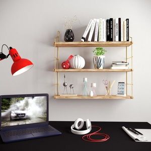 Nástenná polica Duvar zlatá/hnedá vyobraziť