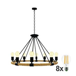 LED Luster na reťazi ROPE ARTHUR 8xE27/6W/230V SA0633+8xBG0707 vyobraziť