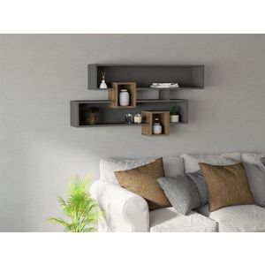 Nástenná polica Karen orech/antracit vyobraziť