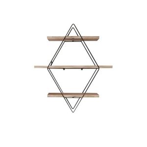 Nástenná polica Prizma čierna/hnedá vyobraziť