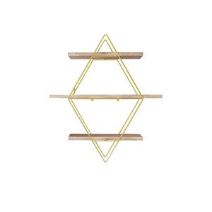 Nástenná polica Prizma zlatá/hnedá vyobraziť