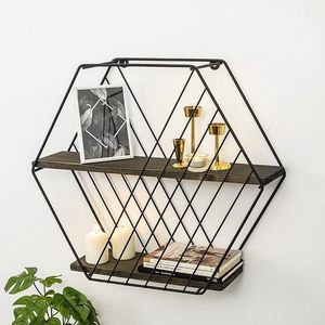 Nástěnná police ANEMONE VULGARIS černá/tmavý ořech vyobraziť