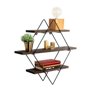 Nástěnná police ERYSIMUM černá/ořech vyobraziť