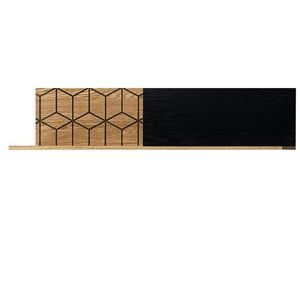 Nástěnná police Mosaic 34 135 cm z masivu dub medový/černá vyobraziť