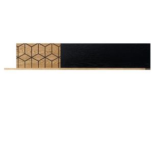 Nástěnná police Mosaic 35 170 cm z masivu dub medový/černá vyobraziť