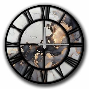 Nástenné hodiny Lucko VI 50 cm čiernobiele vyobraziť