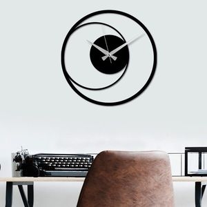 Nástěnné kovové hodiny Circle 15 černé vyobraziť