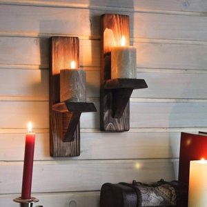 Nástěnné poličky na svíce Raf hnědé vyobraziť