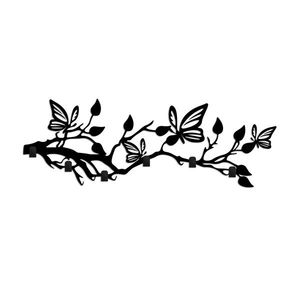 Nástěnný kovový věšák Butterfly 60 cm černý vyobraziť