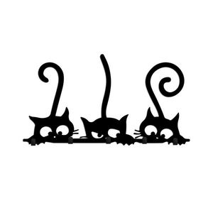 Nástěnný kovový věšák Cats 60 cm černý vyobraziť