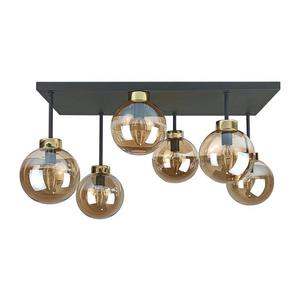 Keter Lighting Prisadený luster DEA 6xE14/60W/230V čierna/zlatá/dymová béžová 2906 vyobraziť