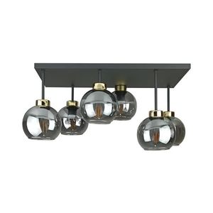 Keter Lighting Prisadený luster NESSA 6xE27/60W/230V čierna/zlatá/dymová čierna 2927 vyobraziť