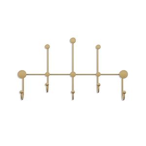 Nástěnný kovový věšák Iyon 80 cm zlatý vyobraziť