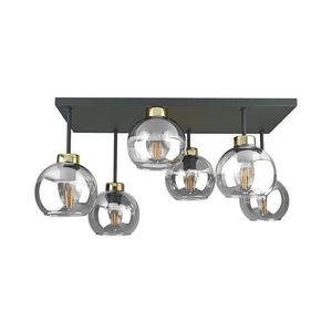 Keter Lighting Prisadený luster NESSA 6xE27/60W/230V čierna/zlatá/číra 2929 vyobraziť