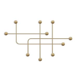 Nástěnný kovový věšák Samara 107 cm zlatý vyobraziť