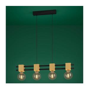 Eglo 390191 - Luster na lanku LEVANTARA 4xE27/40W/230V čierna/hnedá 390191 vyobraziť
