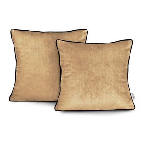 Obliečky na vankúše AmeliaHome Velvet Piping horčicové vyobraziť