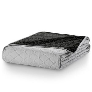 Obojstranný prehoz z mikrovlákna DecoKing Bella strieborno-čierny vyobraziť