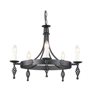 Elstead BY5-BLACK - Luster na reťazi BELFRY 5xE14/60W/230V BY5-BLACK vyobraziť