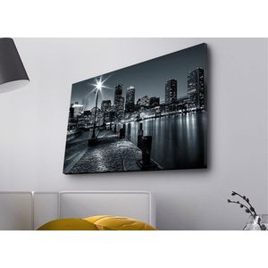 Obraz s LED osvetlením NOČNÉ MESTO S RIEKOU 45 x 70 cm vyobraziť