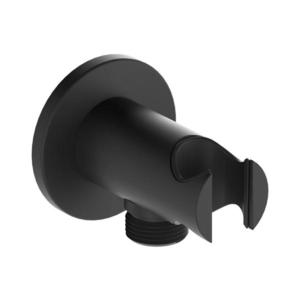 KFA Armatura 845-053-81 - Okrúhly držiak sprchy s vývodom MOZA mosadz/matná čierna 845-053-81 vyobraziť