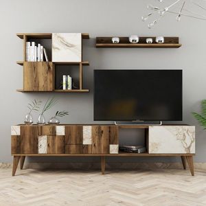 Obývacia stena Madrid biela/orech vyobraziť