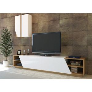 Obývacia stena Zebra biela/teak vyobraziť