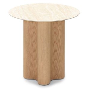 Odkládací stolek Alesund 60 cm travertin/dub přírodní vyobraziť